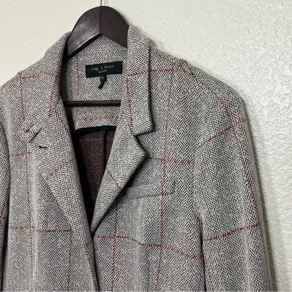 rag & bone Slade Check Print Blazer size 14 - Picture 6 of 13